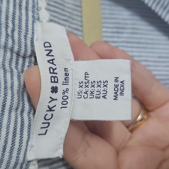 NWOT Lucky Brand Blue Sleeveless V-Neck Tiered Linen Sundress - Picture 4 of 5